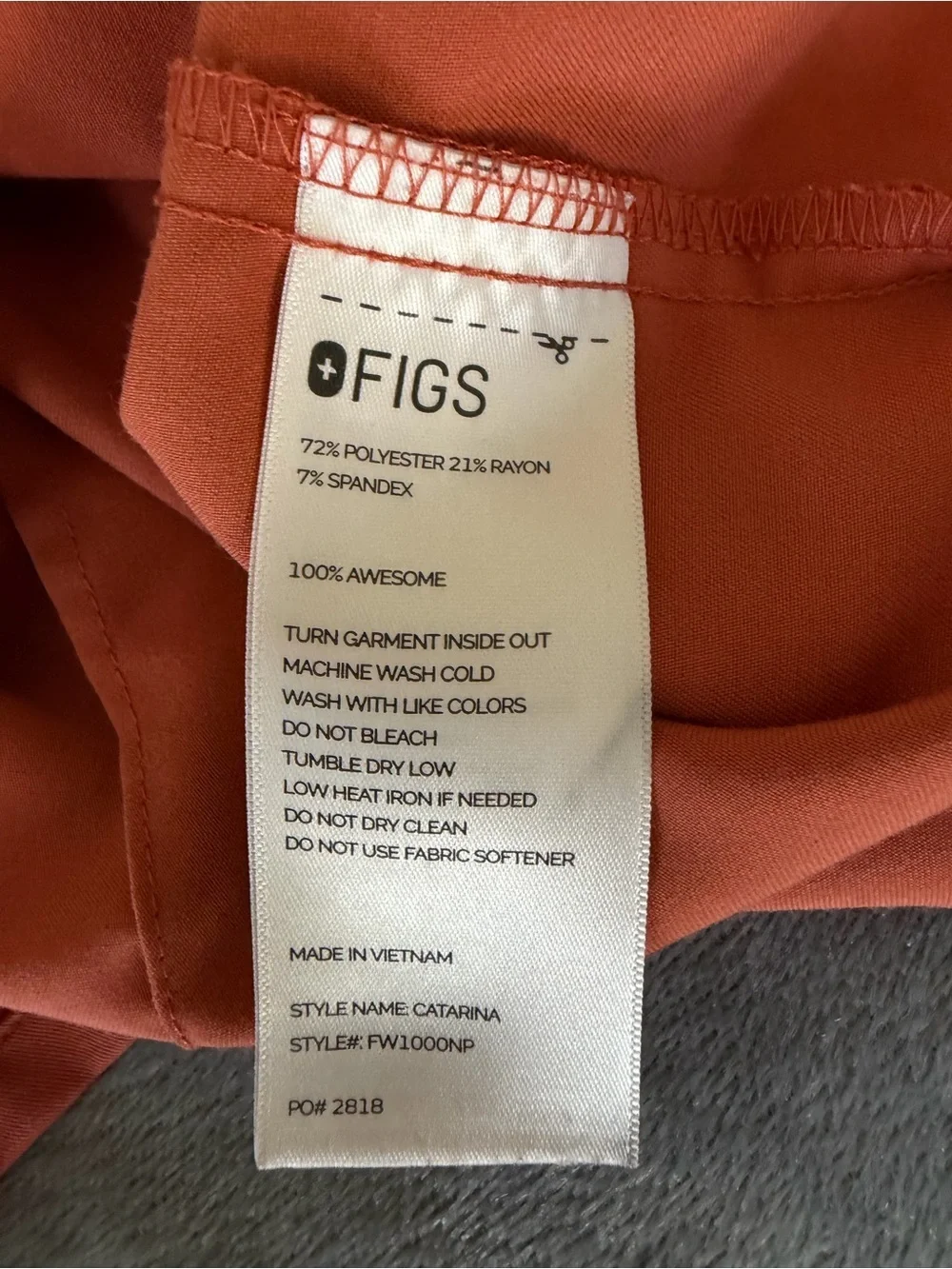 Figs Catarina One-Pocket in Terracotta Short Sleeve Scrub Top Size XS/P